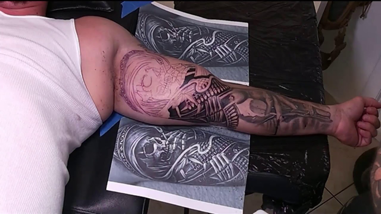 LIVE Tattoo Session – Western Themed Sleeve by Rich | Dynamic Ink