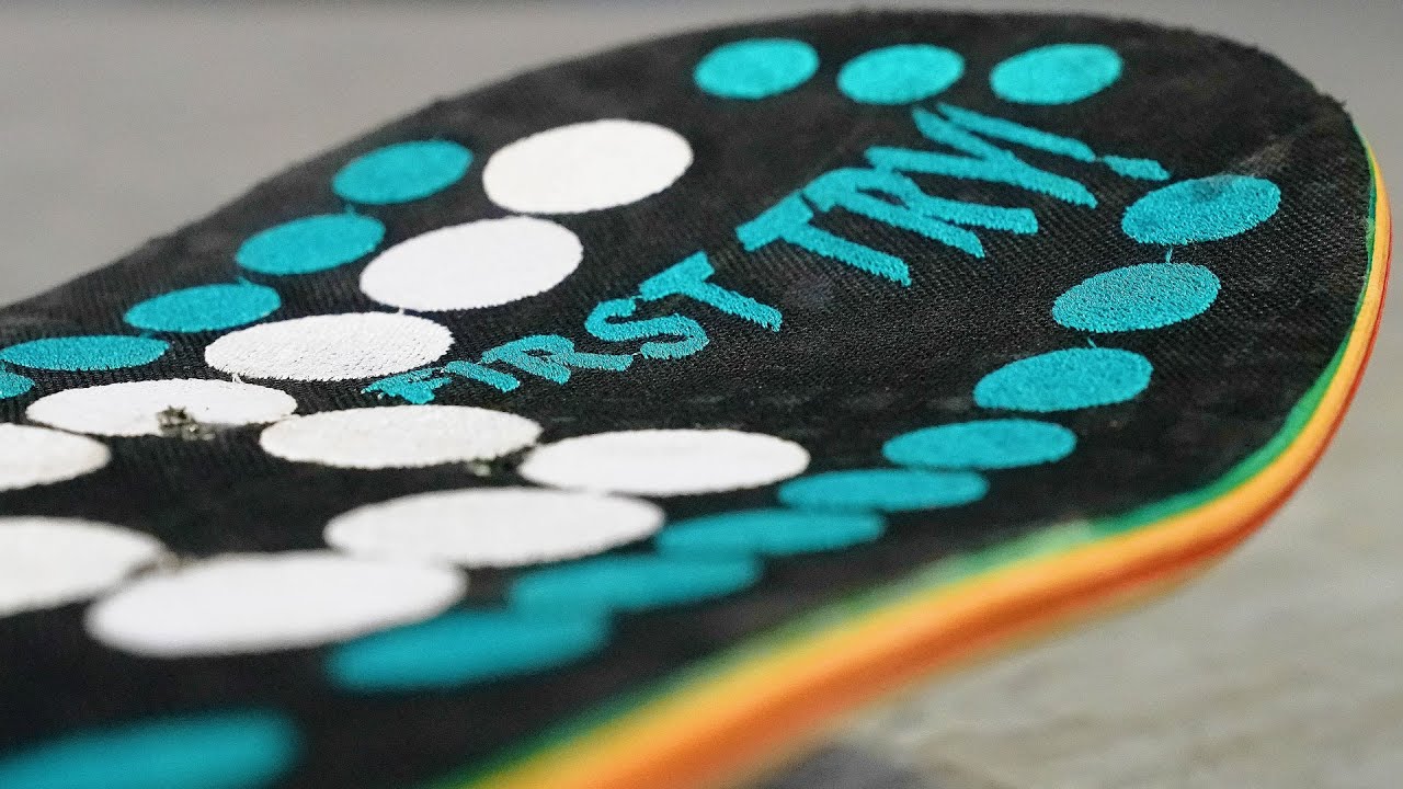 BAREFOOT SKATEBOARDING ON EMBROIDERED GRIPTAPE?!