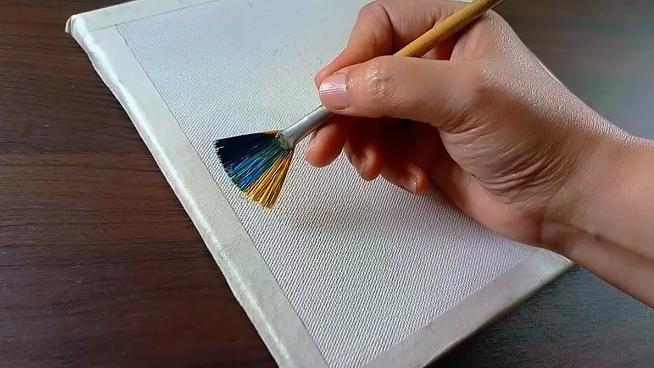 Easy way to Paint a Frozen Evening Glow ASMR / Acrylic Landscape Tutorial / DEMO #274