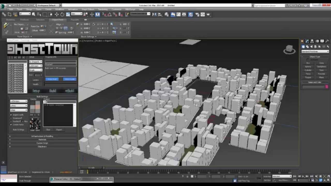 How to Make cityscapes in 3ds Max by using the greeble and ghost town plugins