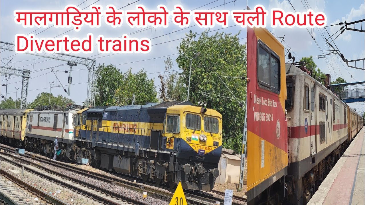Route Diverted Trains Approaching Merta Road Junction And Most Of Trains Lead By Goods Category loco