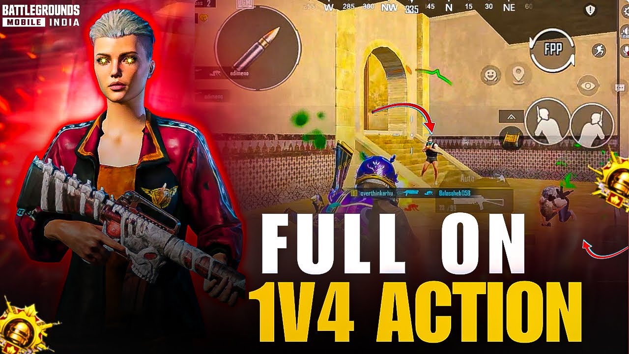 FULL ON 1v4 ACTION 🌪️💀#HARSHMAXED #1V4 