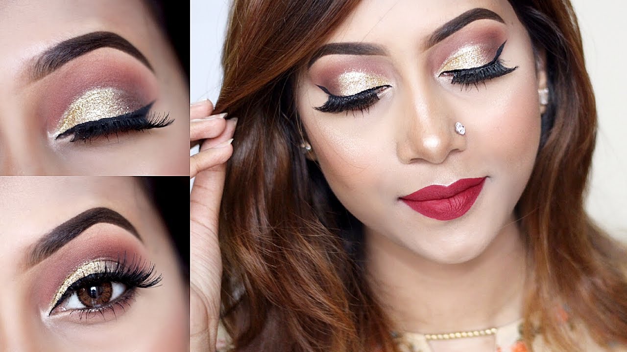 EID Makeup Tutorial 2017 ll Glittery Eyes