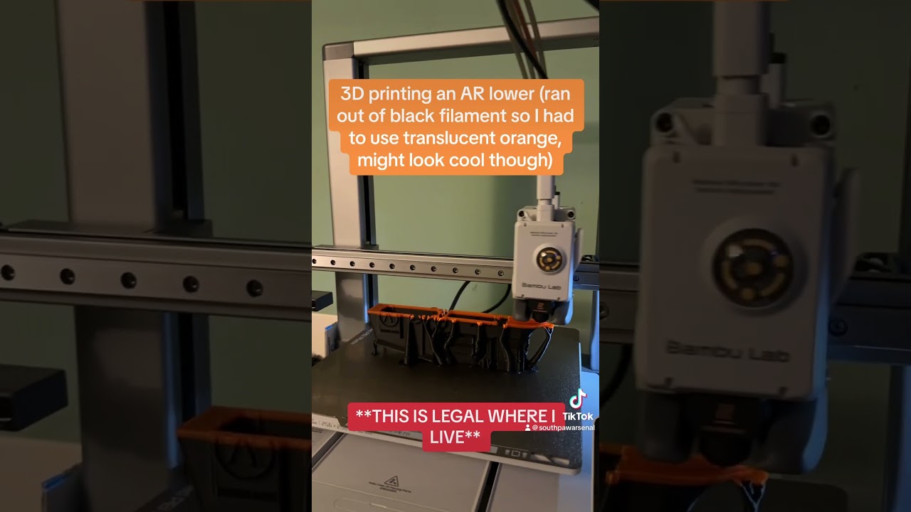 3D printing an AR-15 lower reciever. **THIS IS LEGAL WHERE I LIVE** #3dprinting #3dprintedgun #guns