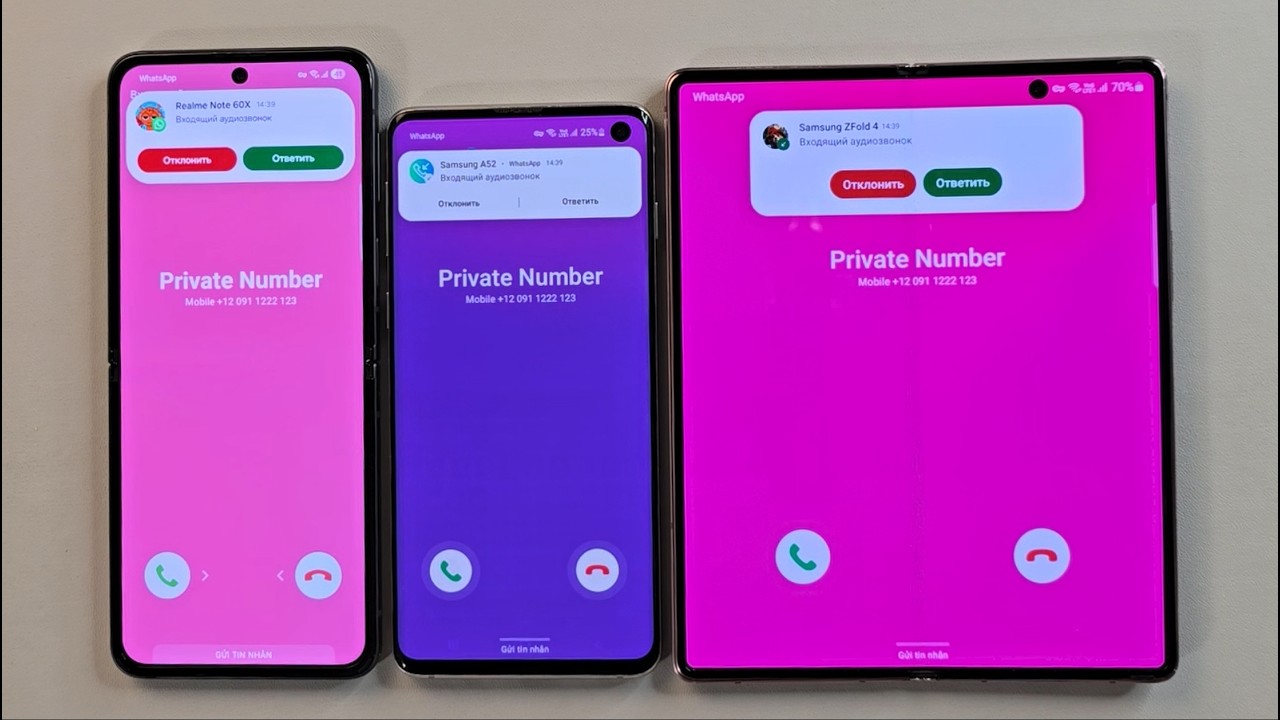 Incoming call& Double Fake call at the Same Time Samsung S10 Vs Samsung ZFlip 3 Vs Samsung ZFold 2