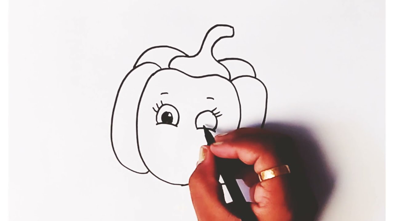 How to draw vegetable cartoon#capsicum cartoon drawing#how to draw bell Paper simple way#art#drawing