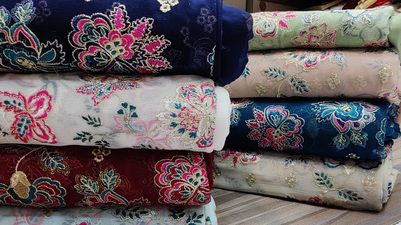 Chiffon chikankari Multipholkari new design #MirzaFabric