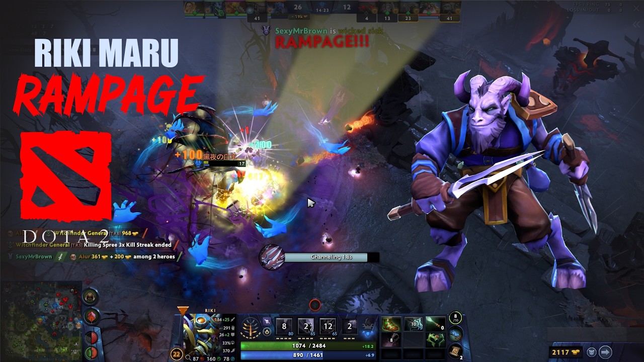 RIKI RAMPAGE! 🗡️ Unstoppable Stealth Assassin Build (Dota 2 Gameplay)