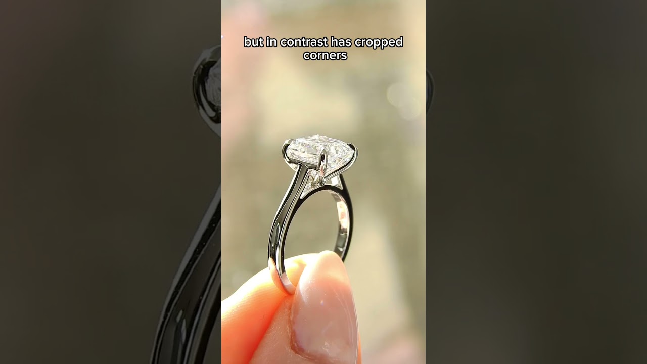 Princess cut diamond vs. Asscher cut diamond.