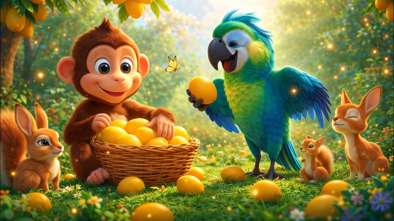 A Selfish Monkey and a Kind Parrot 🦜🐒 | An Emotional Jungle Story #EmotionalStory #FriendshipStory