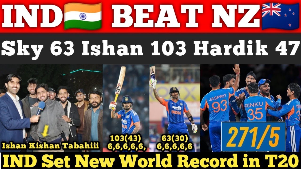 IND🇮🇳 271😂Highest Total Ever in Cricket Beat NZ🇳🇿 in 5th T20 | Ishan 103 Sky 63 |Pak Public Reaction