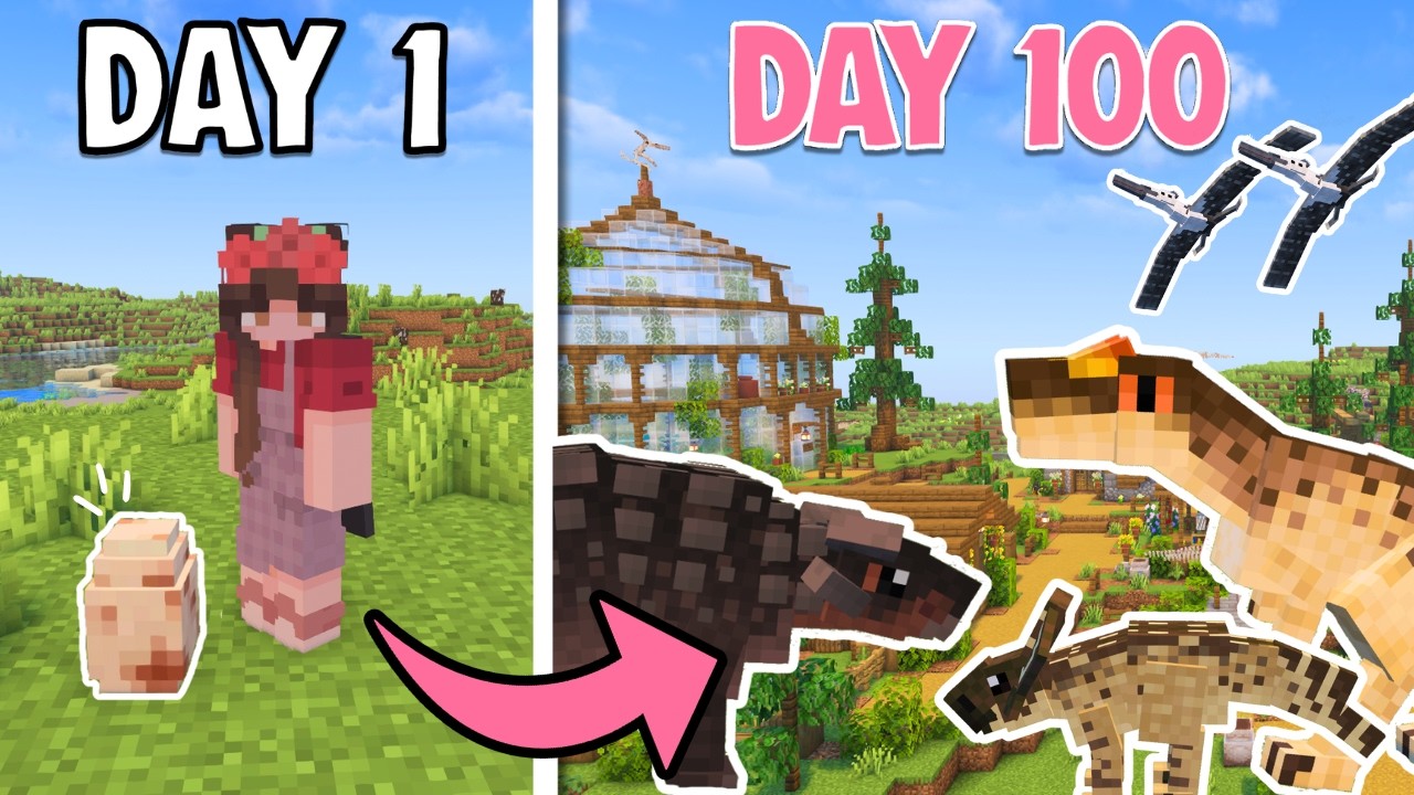 I survived 100 Days in a DINOSAUR World