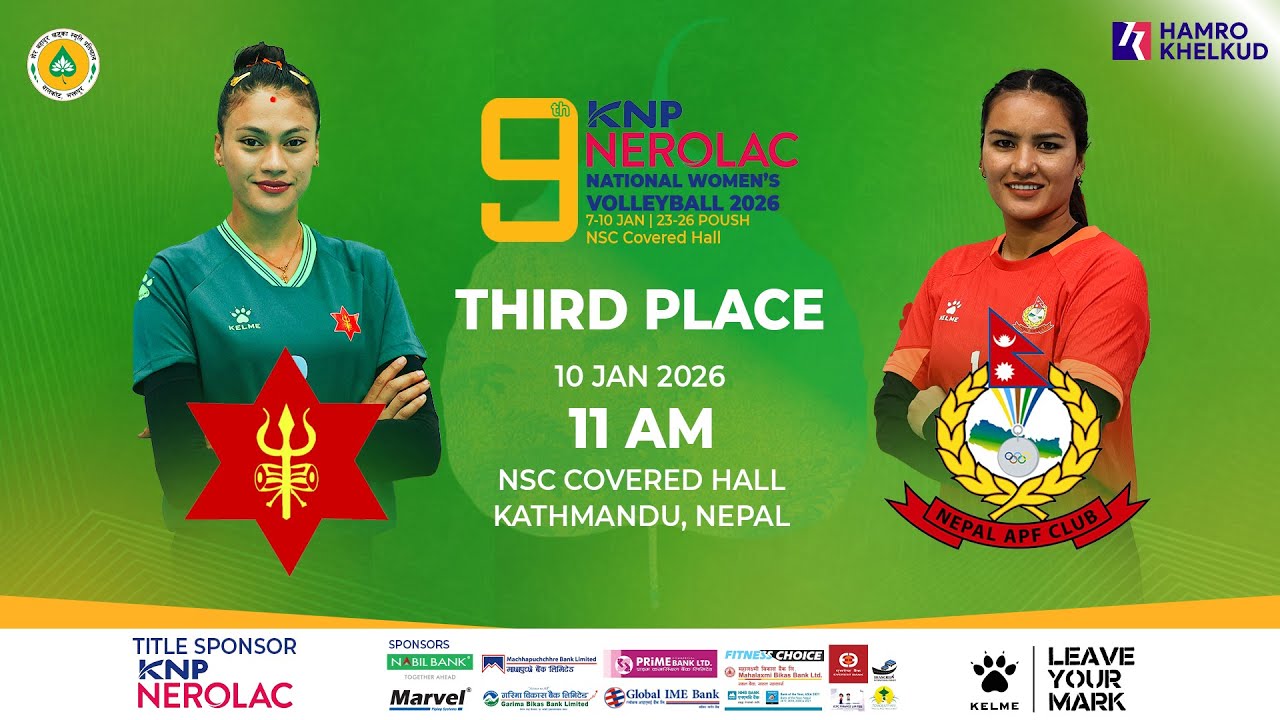 THIRD PLACE - Army vs APF : 9th KNP Nerolac Women's Volleyball | आर्मी विरुद्ध एपिएफ