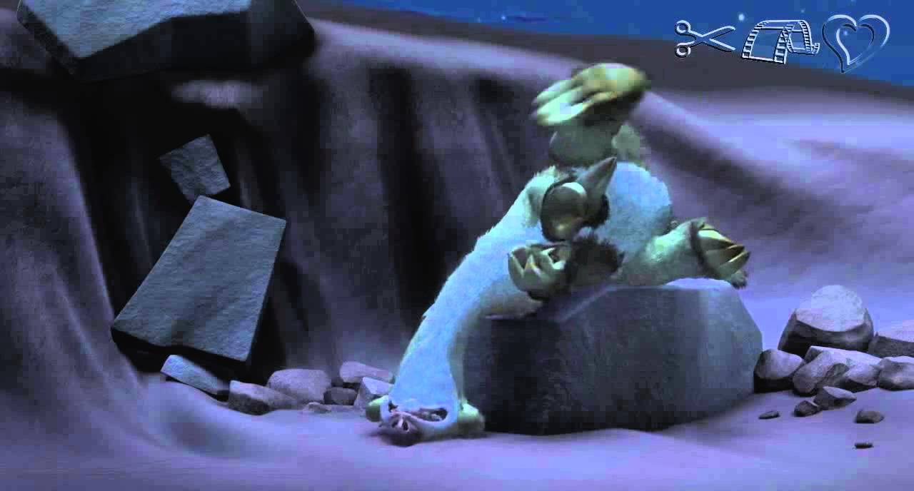 Sid the Sloth trying to sleep on the rock