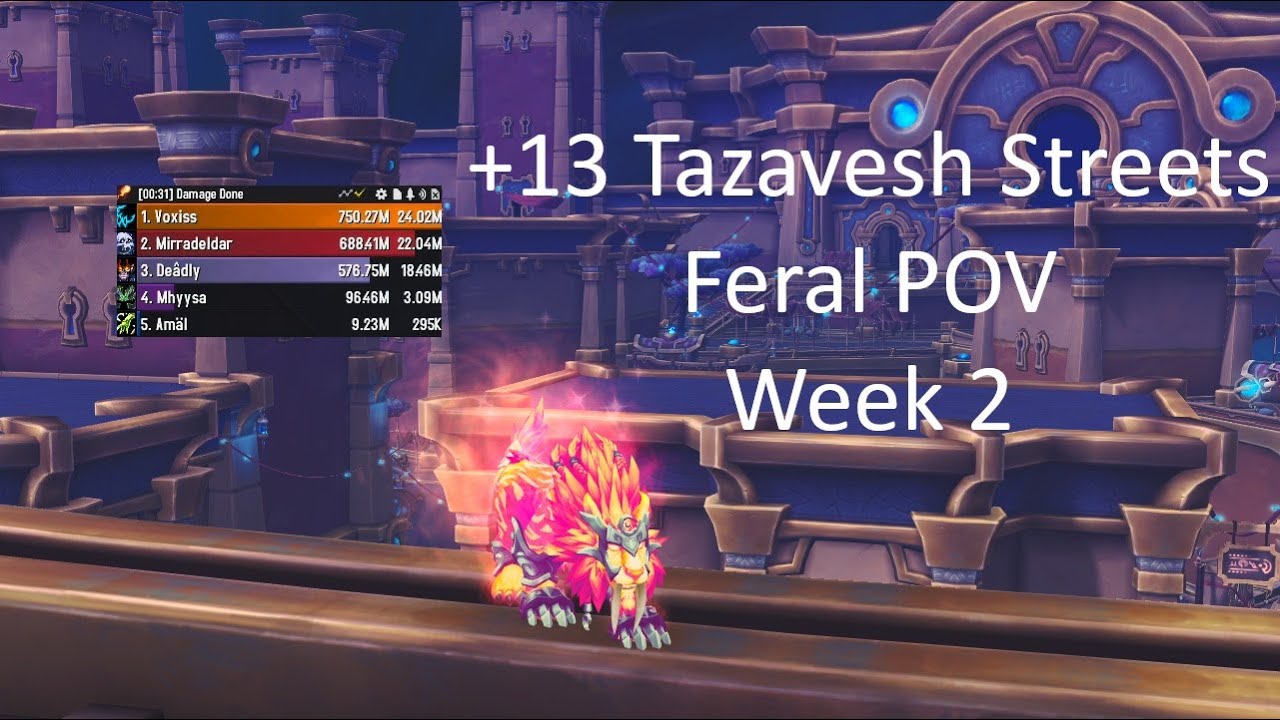 +13 Tazavesh Streets Feral POV | WoW TWW 11 2 Season 3 M+