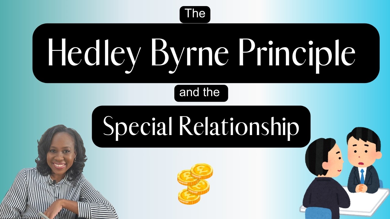 What is the 'Hedley Byrne' principle? How is the 'special relationship' established in law? Tort law