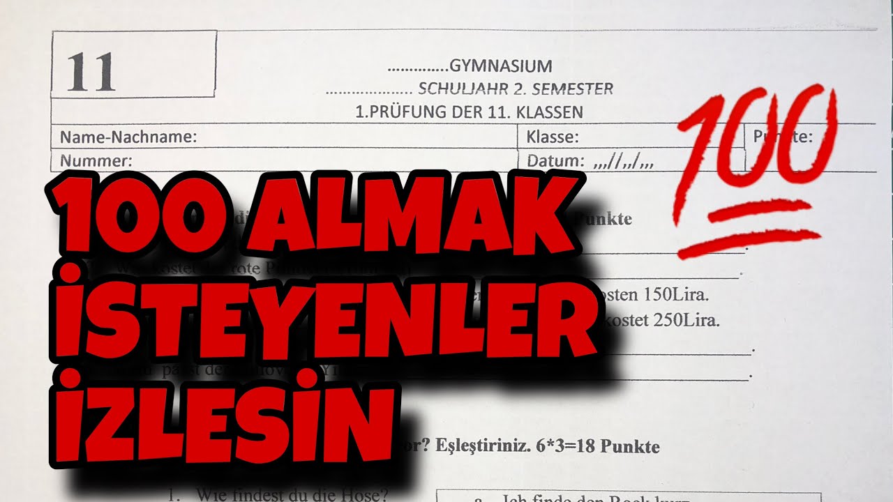 11.Sınıf Almanca 2.Dönem 1.Yazılı