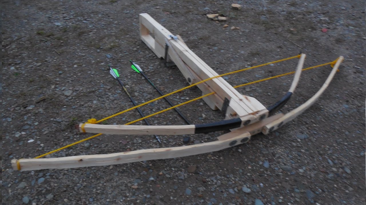 Double Homemade Wooden Crossbow