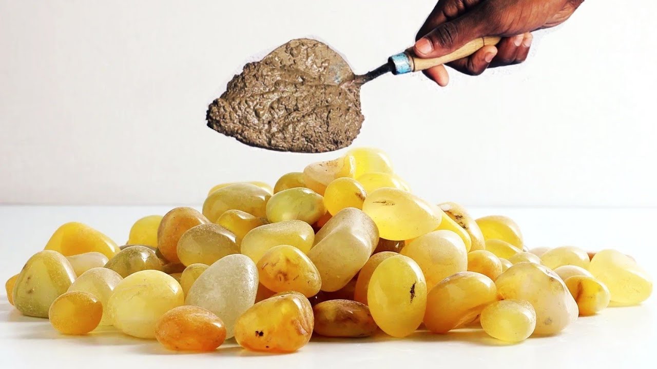 how to make planter with pebbles stone and Cement | home decor