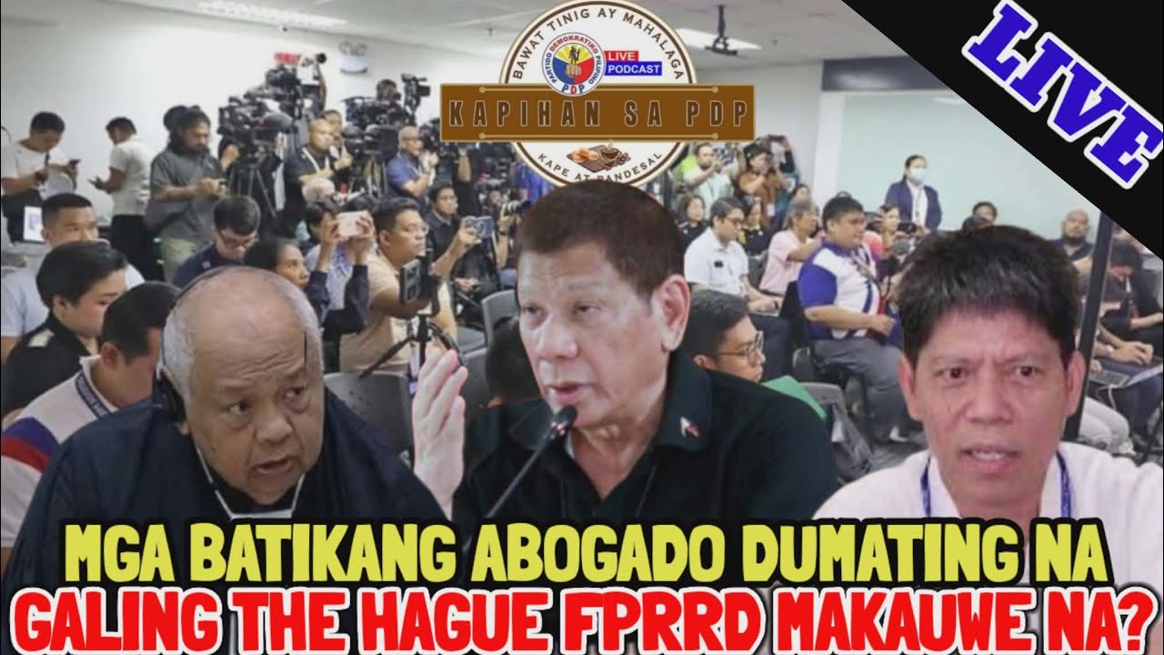 LIVE MGA BATIKANG ABOGADO NI FPRRD DUMATING NA HALA MAKAUWE NA KAYA SYA?