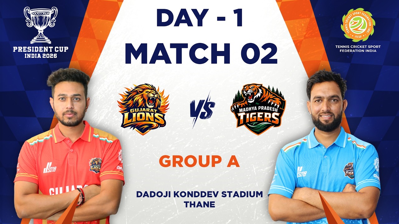 MADHYA PRADESH TIGERS VS GUJRAT LIONS  President Cup India 2026 | Day 1