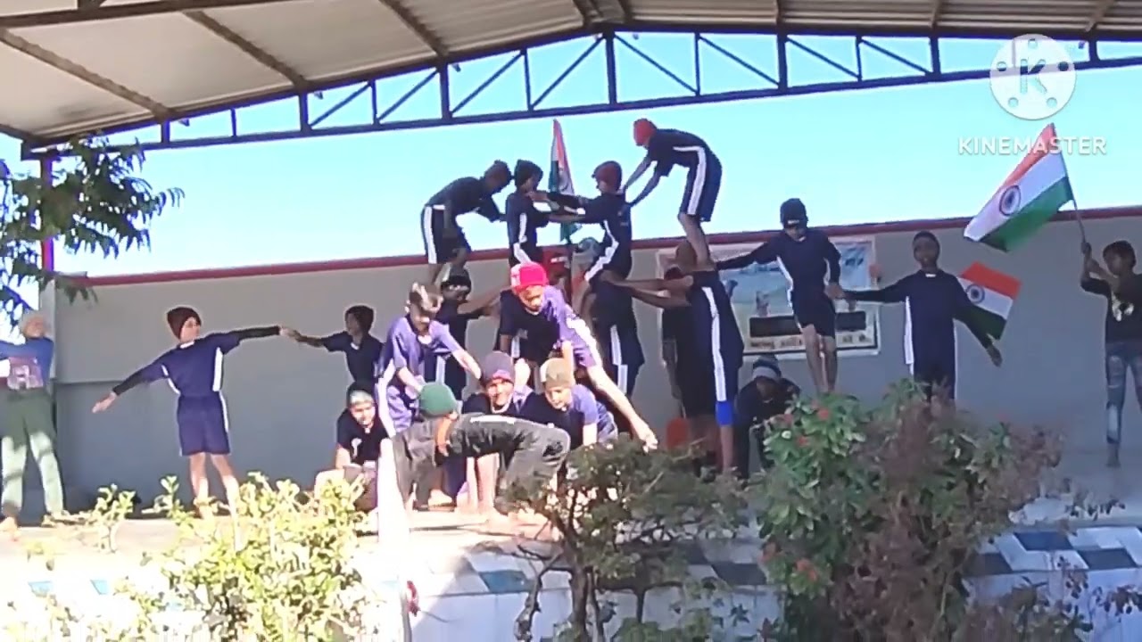Pyramid performance by students of bheraiya primary school