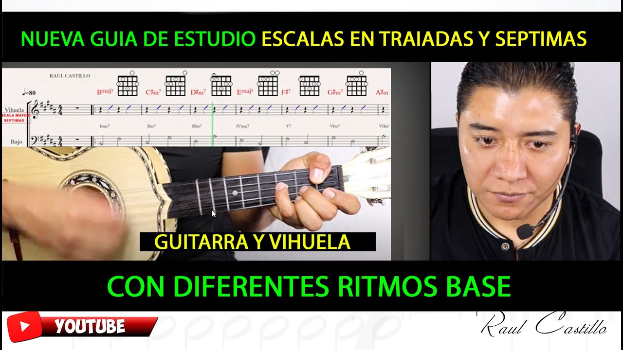 GUIA DE ESTUDIO RITMOS BASE CON ESCALAS  EN TRIADAS Y SEPTIMAS