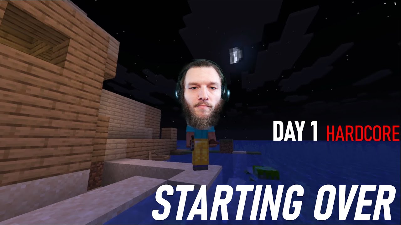 Day 1 - TRY#4 HARDCORE MINECRAFT LIVE with treadmill