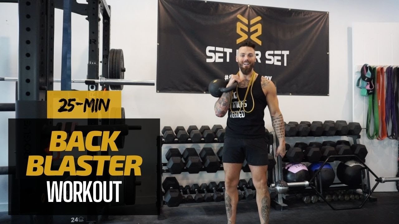 25 Min At-Home Back Blaster Workout (Kettlebell, Bands, and Mace)