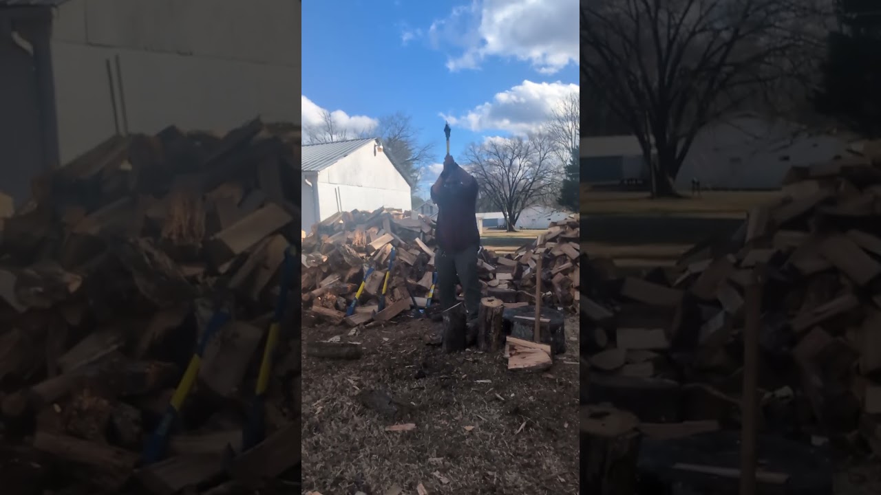 6lb Estwing maul 🪓 vs green & seasoned red oak 🪵.