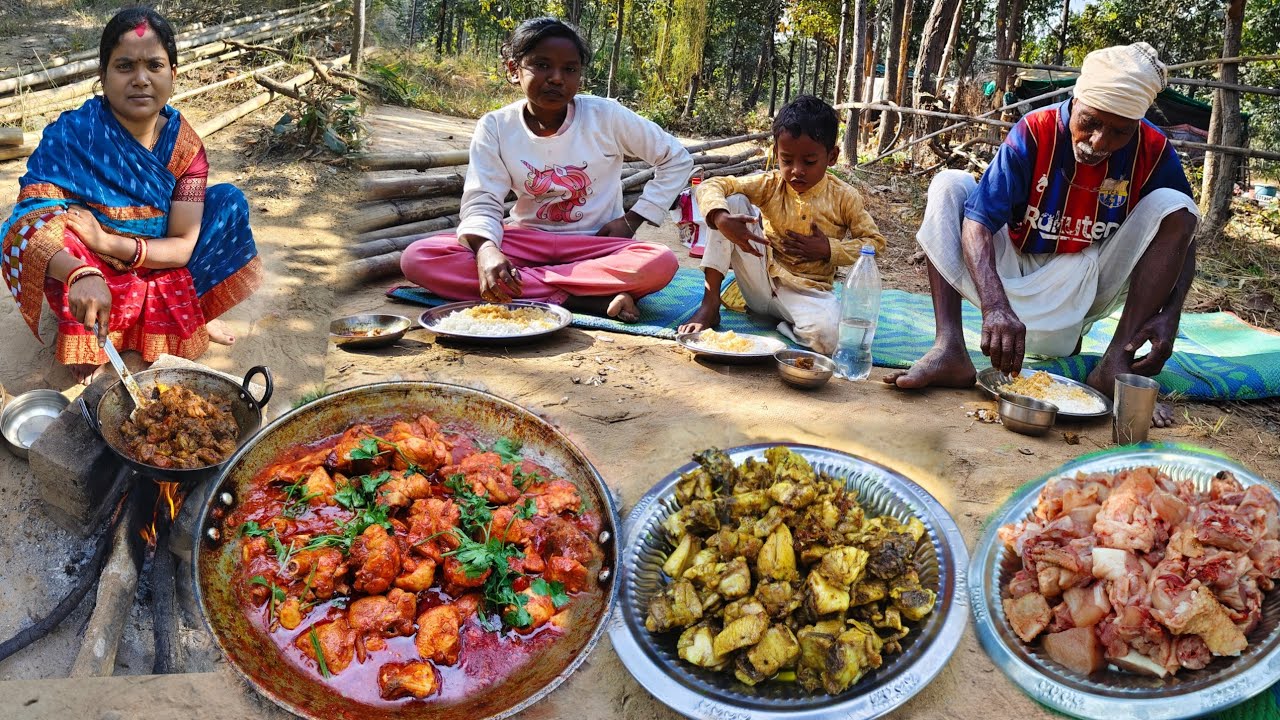 ବଣ ଭୋଜି || Chicken Curry Recipe || Village Cooking ||Picnic