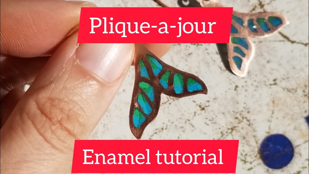 How to make Plique-a-jour enamel earrings using copper. (enameling technique tutorial)