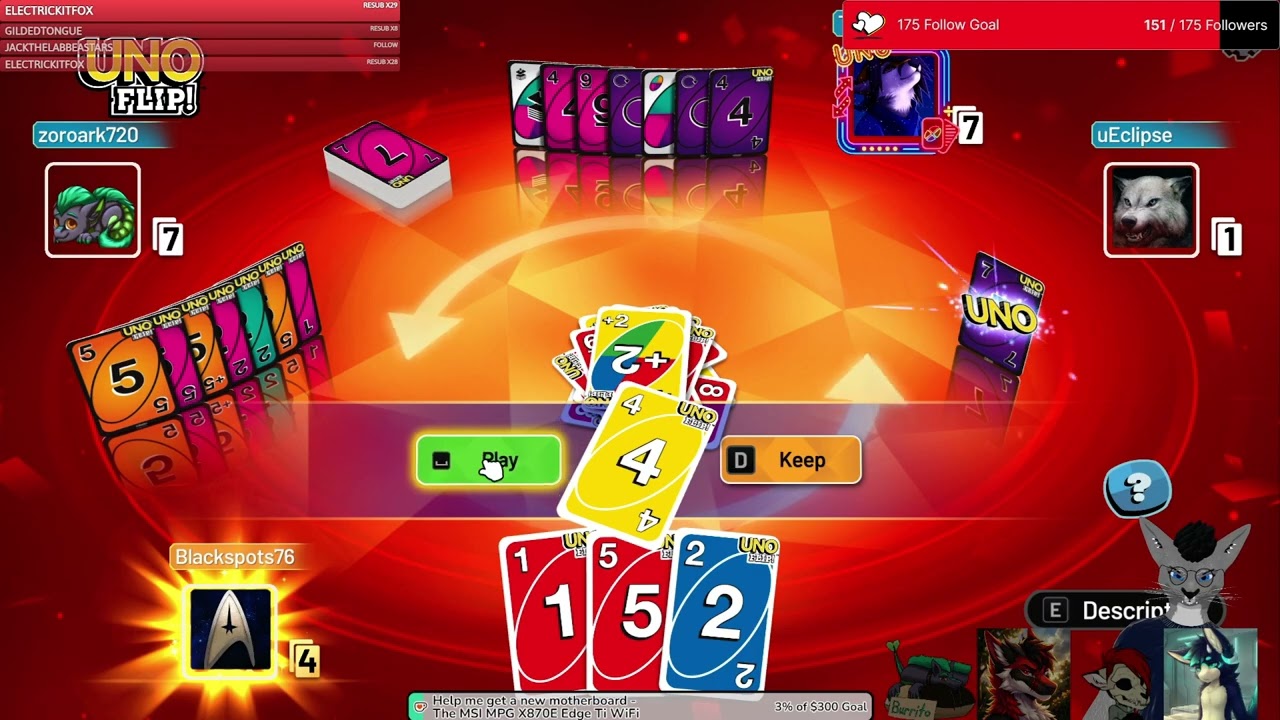 Playing UNO! with @woofshyperz and others