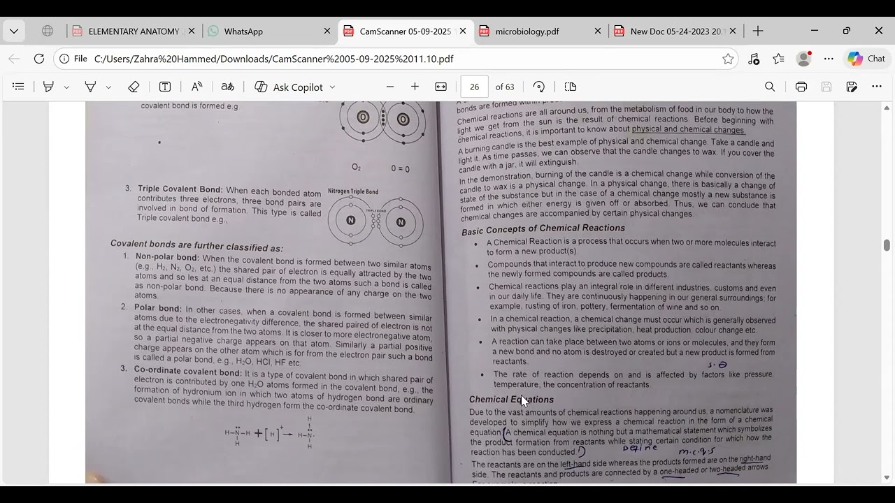 Chemical Reaction and Equations