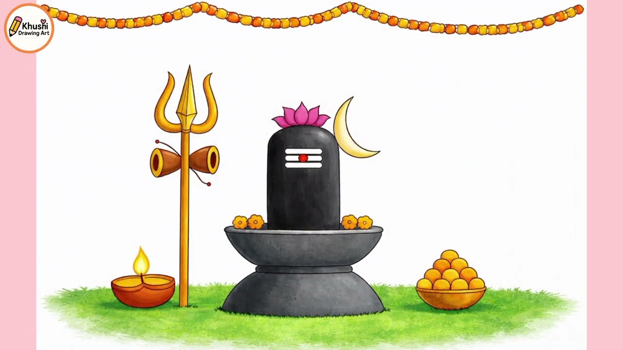 Shivratri Special ⭐ Drawing | Maha Shivratri Drawing | Shivling Poster Drawing Easy 