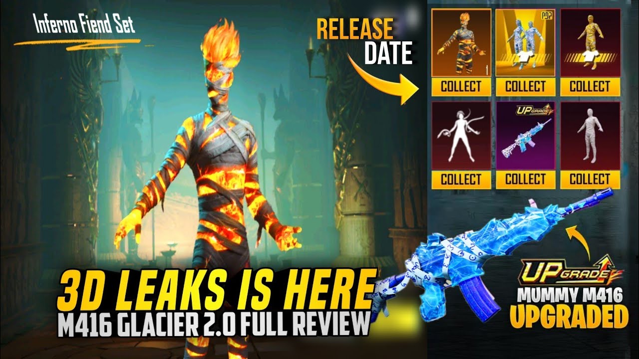M416 Glacier 2.0 & Fire 🔥 Mummy Set 3D Leaks Is Here | Mummy M416 Full Review & Release Date | PUBGM