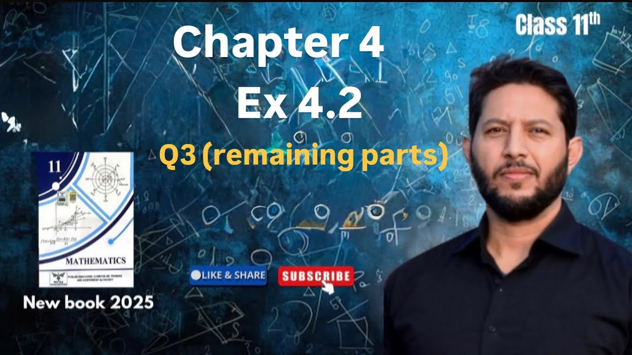 Mathematics class 11|1st year gujranwala board, all punjab boards| Ex.4.2,Q3