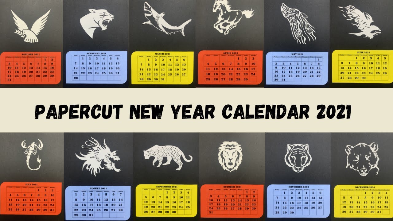 NEW YEAR 2021 Calendar | PAPERCUT CALENDAR 2021 | PAPER CUTTING ART | PAPER ART TUTORIAL