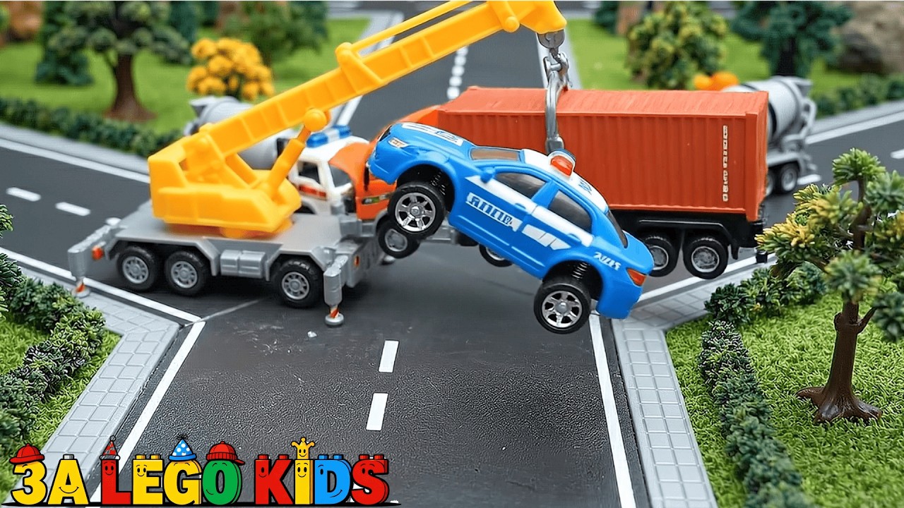 Oh No! Crane Truck Rescue Song 🚒🚑🚓 | Fire Truck, Police & Construction Vehicles in Trouble!