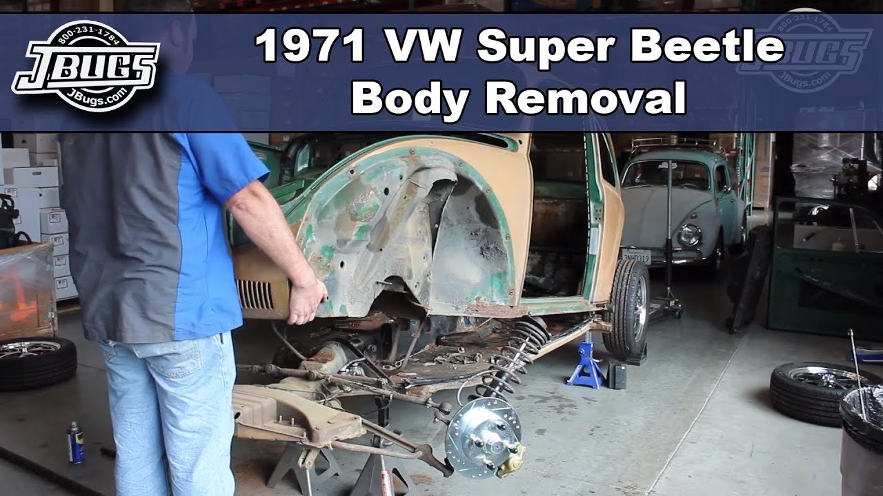 JBugs - 1971 VW Super Beetle - Body Removal