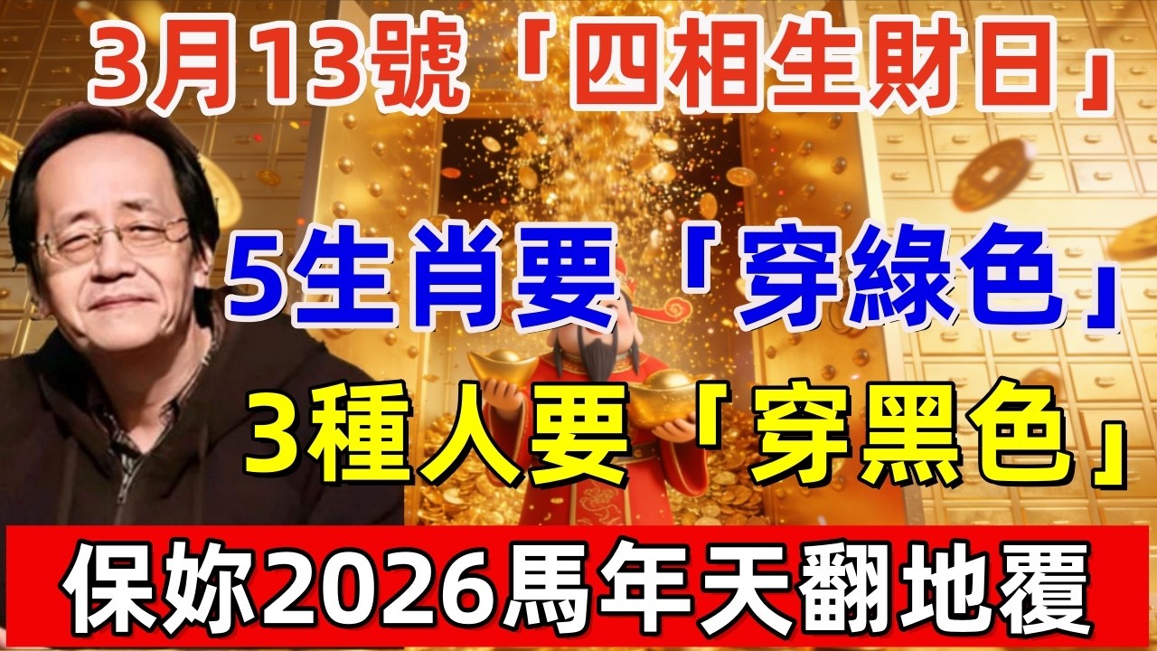 3月13號，正月二十五，「四相生財日」，5生肖要「穿綠色」，3種人要「穿黑色」，菩薩保妳2026馬年天翻地覆！#佛缘#风水  #佛教 #命理 #横财 #易经 #佛法 #佛陀 #佛學#运势 #因果#偏财