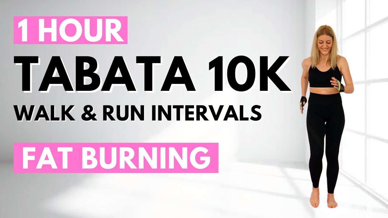 🔥INDOOR WALK & RUN TABATA INTERVALS🔥10K INDOOR WORKOUT🔥1HOUR CARDIO for CALORIE BURN & WEIGHT LOSS🔥
