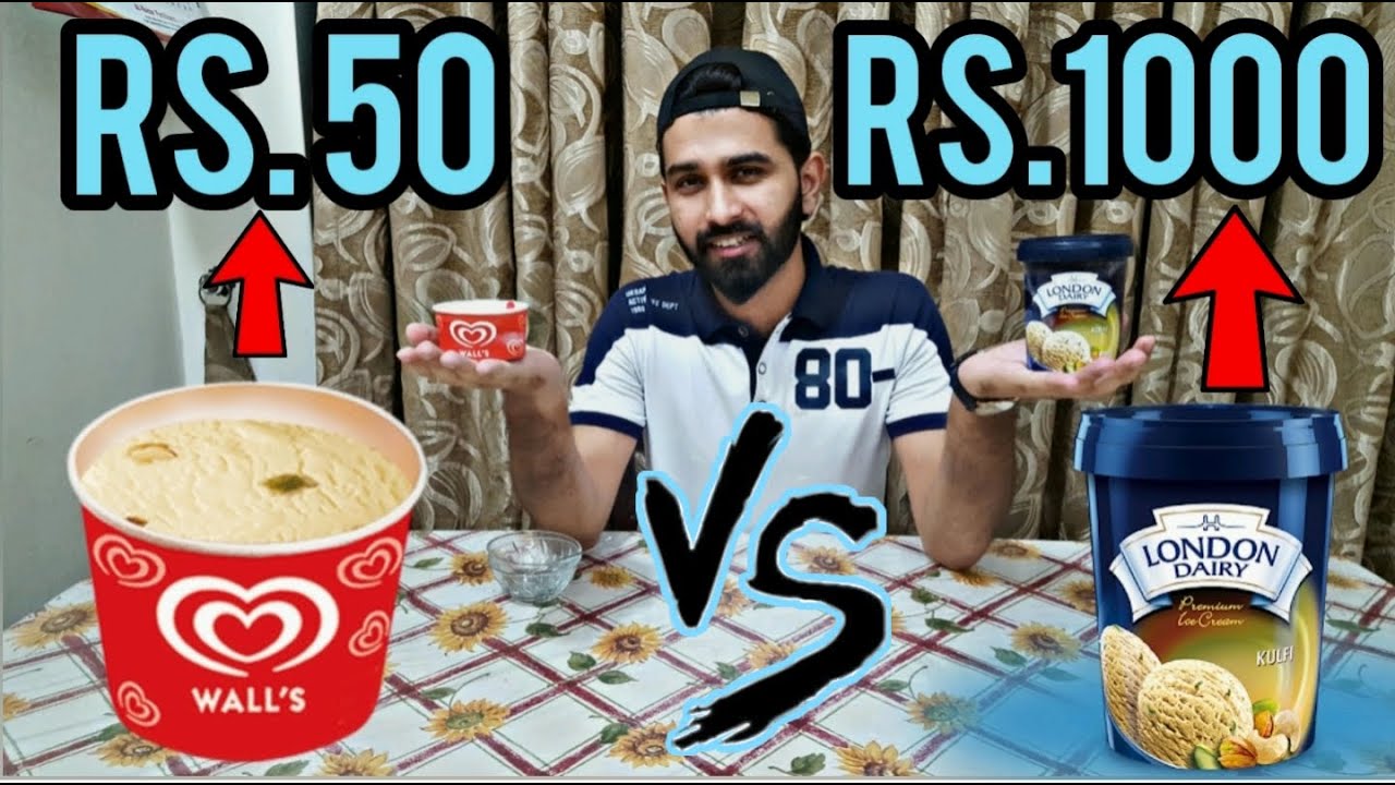 RS.50 Ice cream VS RS.1000 ice cream| walls VS London dairy | cheap vs expensive | Ars inhalt