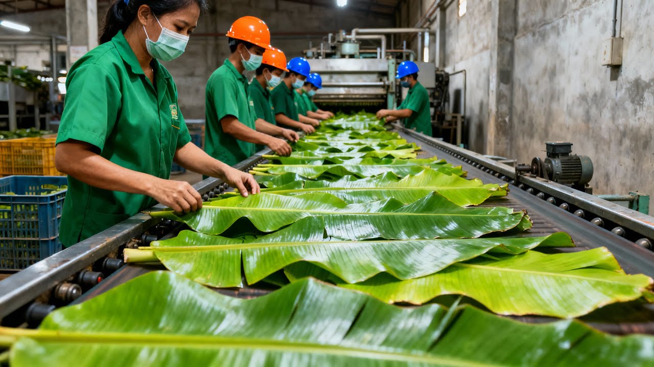 inside the Largest High-Tech Banana Leaf Processing Factory You've Never Seen Before (Full Process)