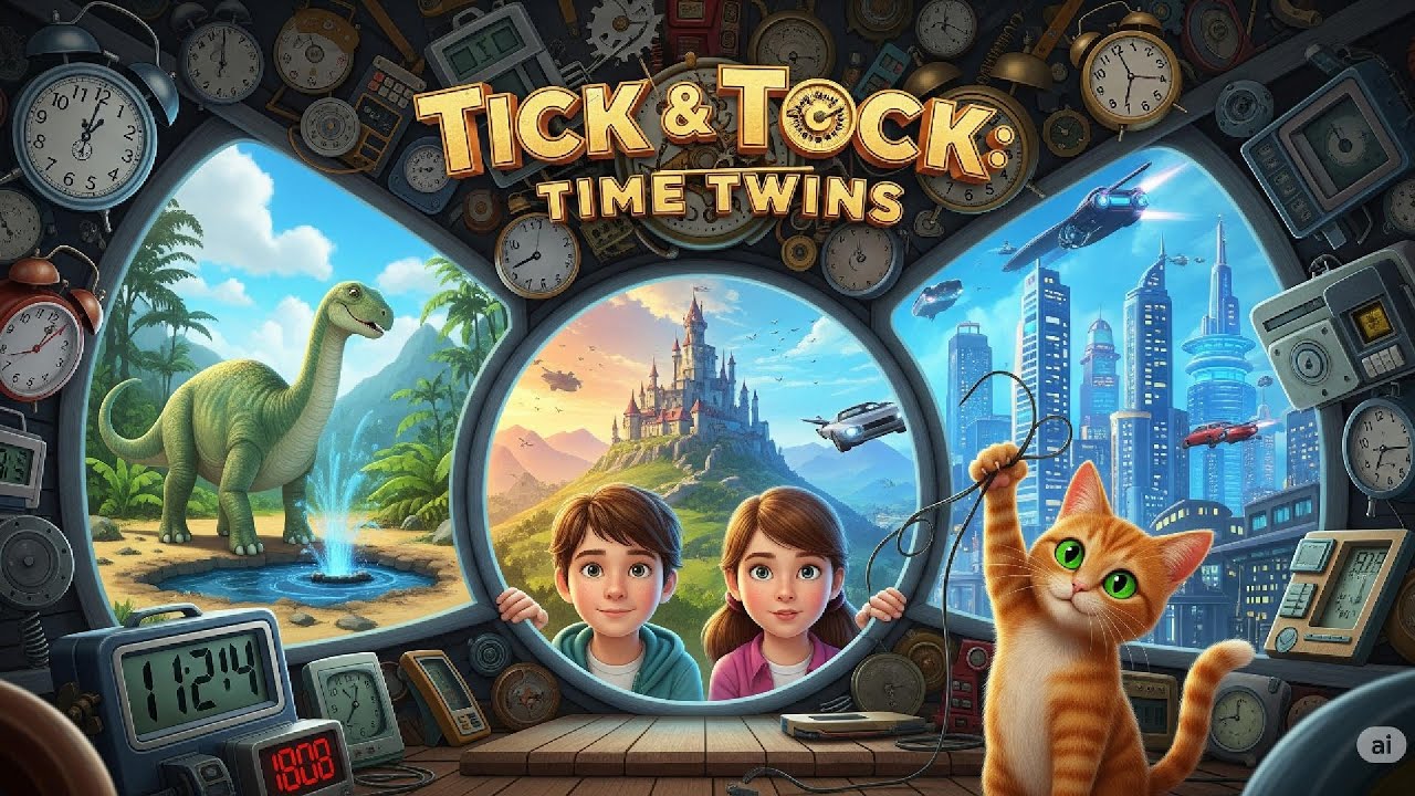 Tick & Tock: Time Twins ⏰🌀 | Time Travel Cartoon for Kids | Fun Animated Adventure