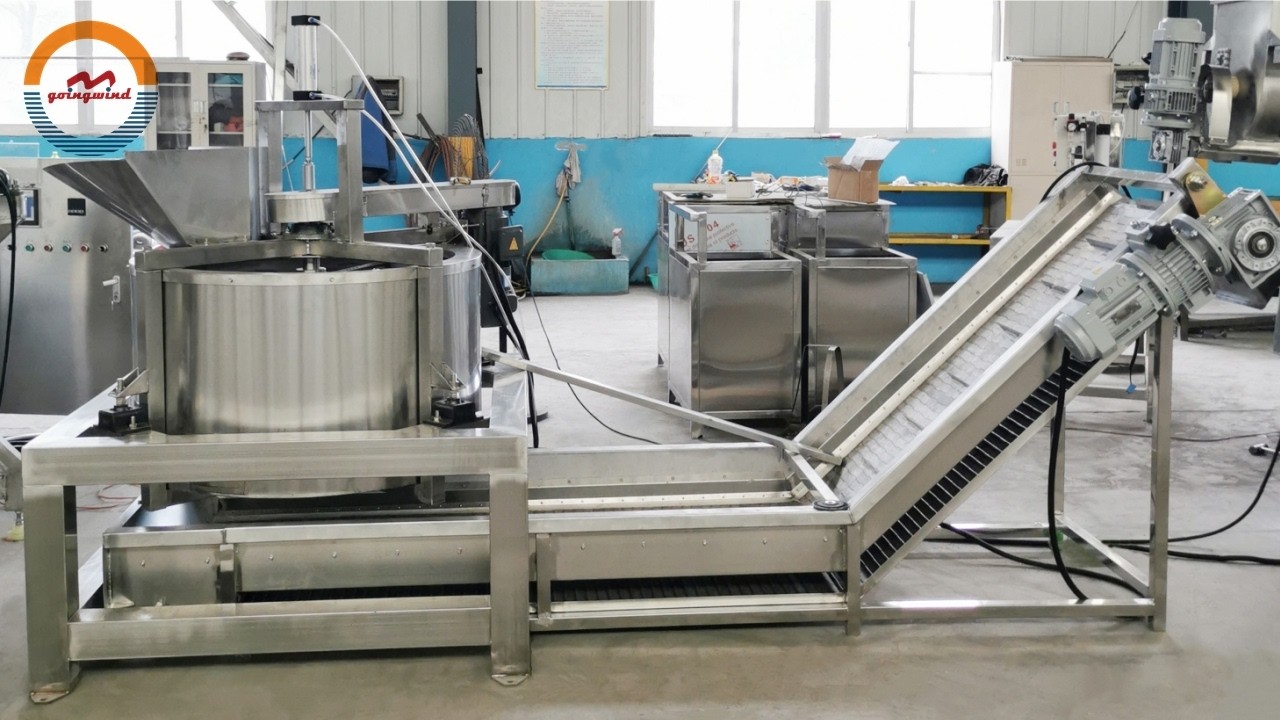 Automatic snacks potato chips food deoiling and flavoring machines auto continuous processing line