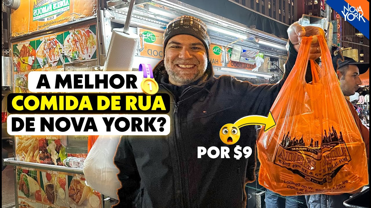 Comida de rua IMPERDÍVEL em Nova York | +1 hora na fila para comer
