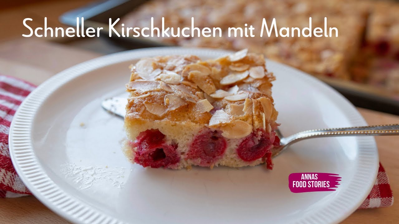 Schneller Kirschkuchen mit Mandeln - einfache und leckere Rezepte - Sommerkuchen
