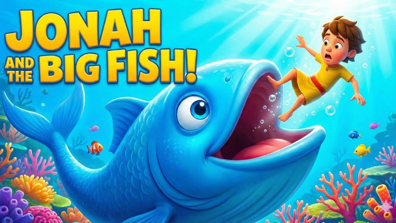 Иона и большая рыба! 🐟 Веселая 3D-анимированная библейская песня для детей | Песенка для воскресн...