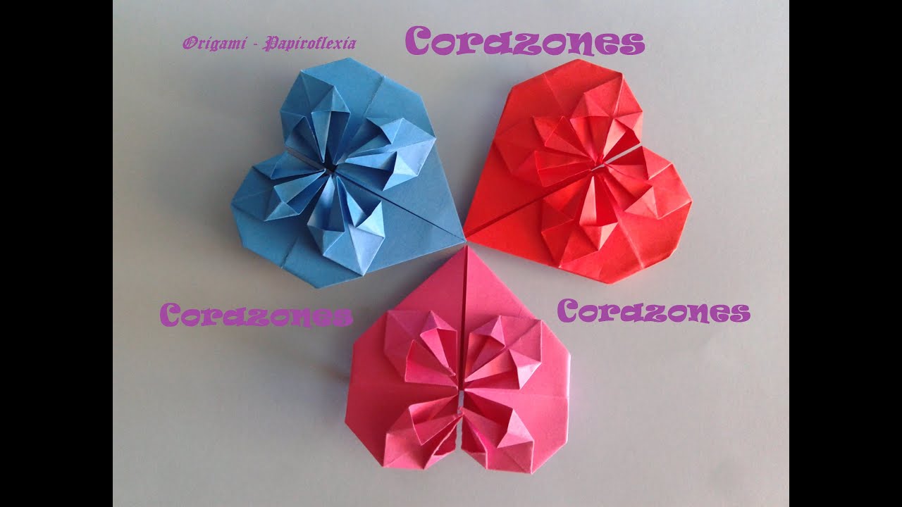 Origami - Papiroflexia. Corazón para decorar o regalar San Valentín o Día de la Madre